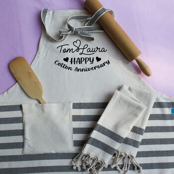 Personalised Cotton Apron, Tea Towels, Anniversary Gift, 9 of 12