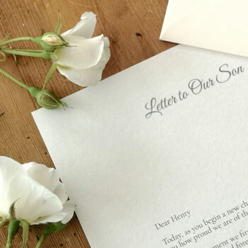 A Letter To Our Son On His Wedding Day Personalised Keepsake, 2 of 10