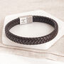 Men's Personalised 'Secret Message’ Brown Pu Leather Bracelet, thumbnail 1 of 4