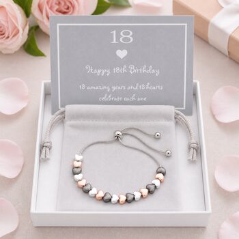 18th Birthday Heart Drawstring Bracelet, 6 of 7