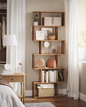 Six Tier Bookshelf Room Divider Modern Storage Unit, 2 of 12