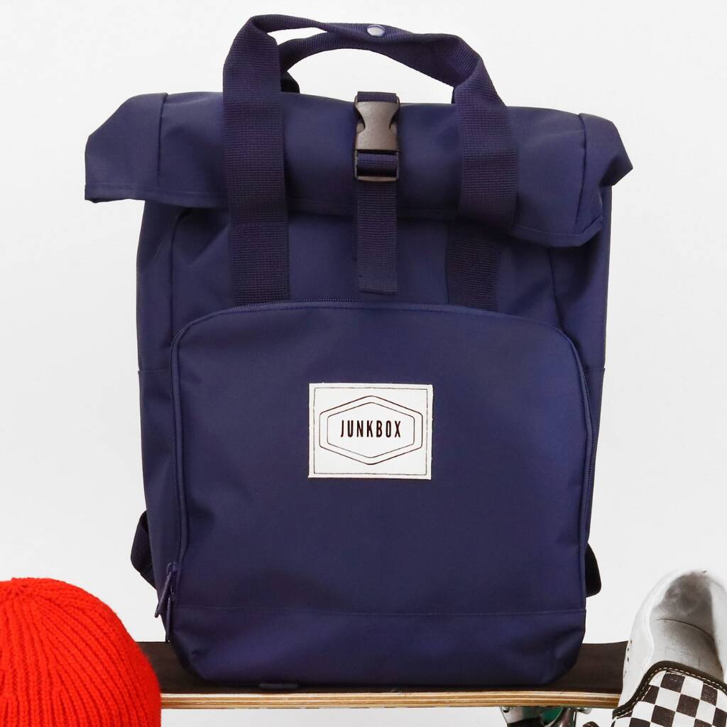 Old School Roll Top Backpack By Junkbox Apparel | notonthehighstreet.com