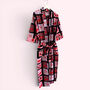 Cherry And Bow Print 100% Cotton Dressing Gown, thumbnail 4 of 6