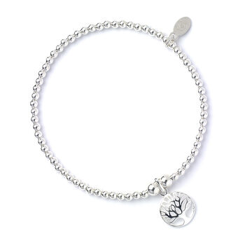Circle Tree Of Life Sterling Silver Ball Bead Bracelet, 3 of 6