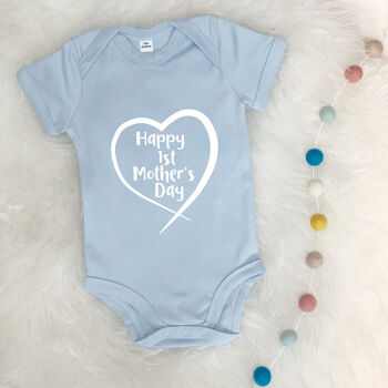 Happy First Mother's Day Heart Babygrow, 3 of 9