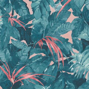 Lush Teal/Coral Wallpaper, 3 of 3