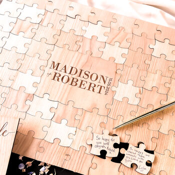 Wedding Guest Book Wooden Puzzle, 3 of 10