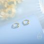 Sterling Silver Minimalist Ball Huggie Hoop Threader Earrings, thumbnail 2 of 12