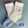 Personalised Pink Or Blue Block Stripe Slipper Socks, thumbnail 2 of 3