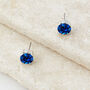Sapphire Blue Swarovski Crystal Stud Earrings, thumbnail 1 of 5