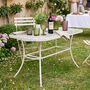 Cream Slatted Iron Indoor Outdoor Coffee Table, thumbnail 1 of 9
