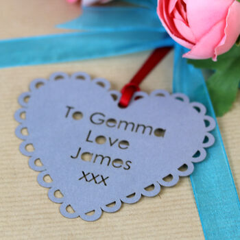 Personalised Papercut Heart Gift Tag, 3 of 3