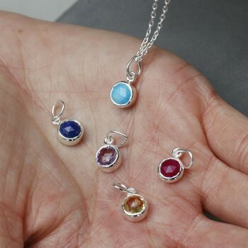 Birthstone Gemstone Charm Necklace, 7 of 9