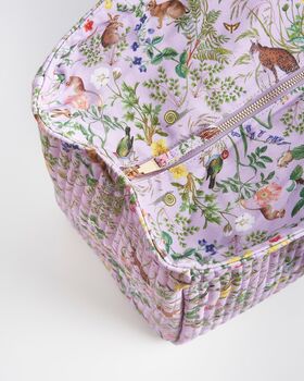 Meadow Creatures Lilac Quilted Tote, 3 of 6