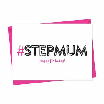 Hashtag Step Mum Birthday Card, 3 of 4