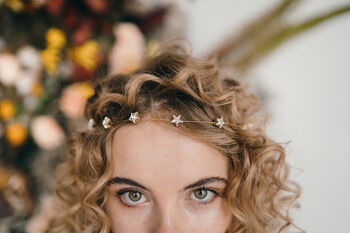 Star Swarovski Crystal Wedding Headband Hair Vine Star, 4 of 12