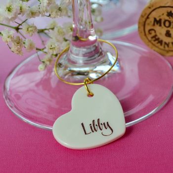 10 Wedding Favour Glass Charms Personalised, 3 of 6