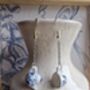 Tea Set Ceramic Silver Plated Drop Earrings, thumbnail 2 of 7