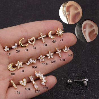 Dainty Silver Cartilage Screwback Earrings For Her, 4 of 5