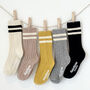 Five Pack Of Double Line Kids Socks, Free Size, thumbnail 1 of 5