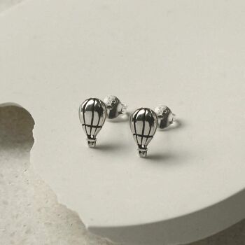 Sterling Silver Hot Air Balloon Stud Earrings, 2 of 4