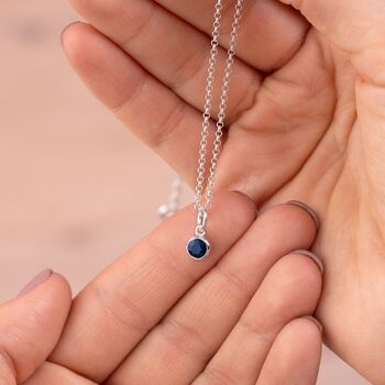 Sterling Silver Birthstone Charm Necklace, 3 of 12