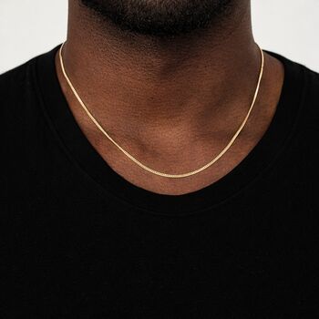 Solid 9ct Gold Medium Diamond Cut Curb Chain Necklace – 16in To 24in, 8 of 9