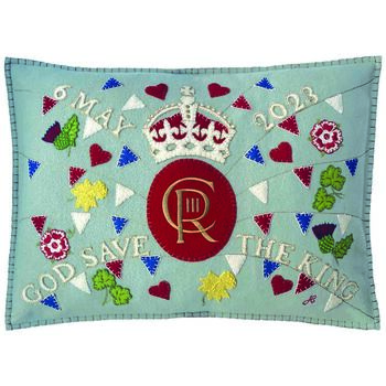Large Coronation Party Cushion With Hand Embroidery, 2 of 4