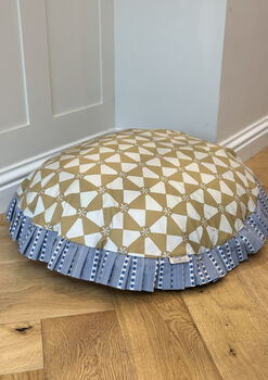 Frilly Dog Bed Yellow Checker, 2 of 7