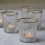 Clear Glass Tea Light Holder Gold Or Silver Rim, thumbnail 1 of 6