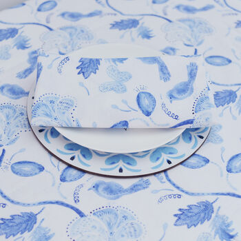 Eight Seater Tablecloth, Blue And White, 6 of 12