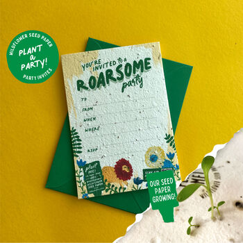 Roarsome Plantable Party Invitation Set, 2 of 5