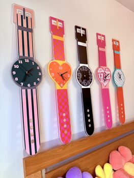 Checkerboard Heart Watch Wall Clock Decorative Silent Movement, 2 of 6