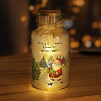 Personalised Santa LED Glass Jar – Christmas Light Decoration, 3 of 5