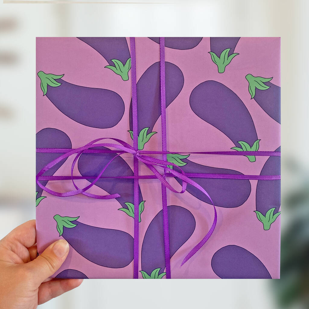 Aubergine Wrapping Paper And Gift Tags