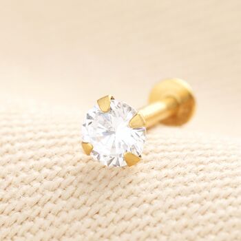 Sterling Silver Diamante Crystal Piercing Earring, 4 of 6