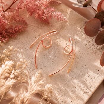 Sterling Silver Loop Drop Earrings, 7 of 8