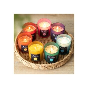 Heart Chakra Mint Crystal Chip Candle, 4 of 4