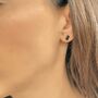 Stud Earrings In Sterling Silver With Black Onyx Stones, thumbnail 1 of 2