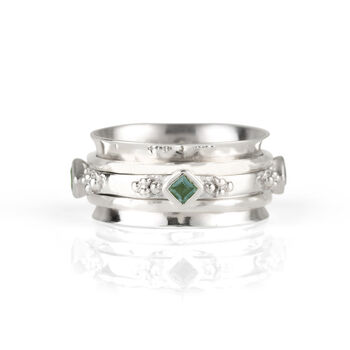 Divinity Princess Emerald Silver Spinning Ring, 5 of 8
