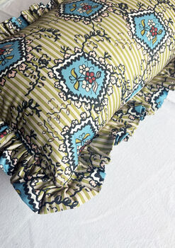 Frill Trim Cotton Cushion, 6 of 7