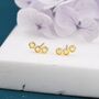 Sterling Silver Tiny White Opal Trio Stud Earrings, thumbnail 6 of 12