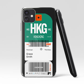 Personalised Hong Kong Ticket Design Clear Phone Case, 3 of 5