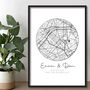 Our First Date, Valentines Day Gift, Location Map Print, thumbnail 6 of 7