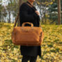 Genuine Leather Weekend Bag With Leather Straps Detail, thumbnail 3 of 12