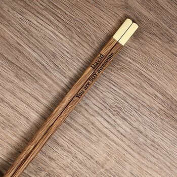 Luxury Personalised Wooden Chopsticks Gift, 3 of 6