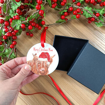 Highland Cow Christmas Tree Decoration, 3 of 6