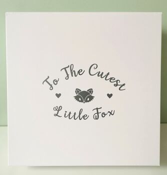 New Baby Fox Baby Blanket And Outfit Gift Box, 3 of 11