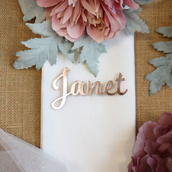 Rose Gold Acrylic Name Place Table Settings, 9 of 12