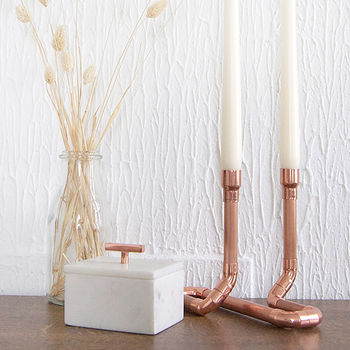 Copper Pipe Candle Holder Duo, 3 of 3